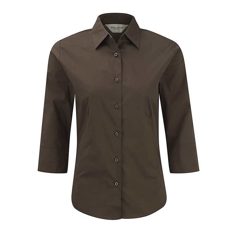Chemise en stretch pour femme, en coton et élasthanne