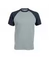 T-shirt base ball Kariban 100% Coton (165g/m²) Couleur ICE BLUE/DENIM