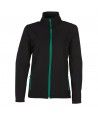 Softshell femme deux couches, doublée polaire Couleur BLACK/GREEN