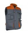 Gilet De Travail Sans Manche Pas Cher THUNDER - VALENTO Couleur GRIS/ORANGE