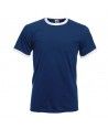 Tee-shirt RINGER en 100% coton avec bords contrastés Couleur MARINE/BLANC