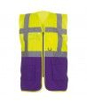 Gilet haute visibilité avec porte badge - Yoko Couleur JAUNE FLUO/PURPLE