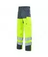 Pantalon de travail IRIS WORK VISION 2 haute visibilité - Lafont Couleur JAUNE FLUO/GRIS ACIER