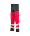 Pantalon Haute Visibilité Classe 2 IRIS WORK VISION 2 - LAFONT Couleur ROUGE FLUO/GRIS CHARCOAL