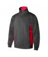 SWEAT De Travail Col Zip Bi Color V570400 - VELILLA Couleur RED/GREY