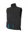 GILET De Travail Sans Manche Bi Color Matelassé Multipoche V590200 - VELILLA Couleur BLACK/SKY