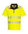 POLO HV DX4 M/C 100% poly mesh 150g Couleur JAUNE FLUO/NOIR