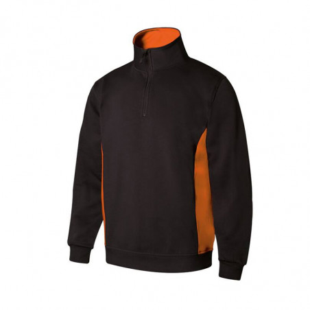 Sweat professionnel bicolore Col zip Poly/coton 260g