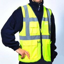 GILET DE SIGNALISATION HV CL2 Maille Polyester Orange Fluo Réf.C470